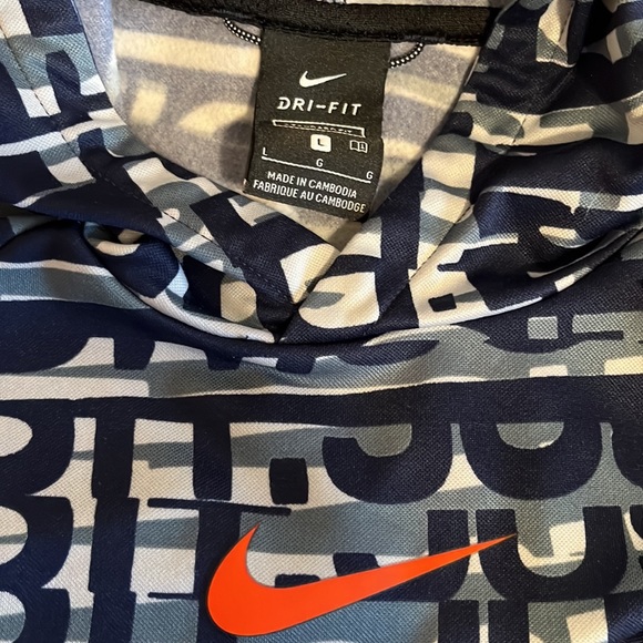 Nike Girls Hoodie Black and White “Just Do It” Size L EUC - Picture 4 of 5